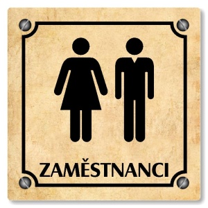WC zaměstnanci, 80x80mm, pergamen, Kansas